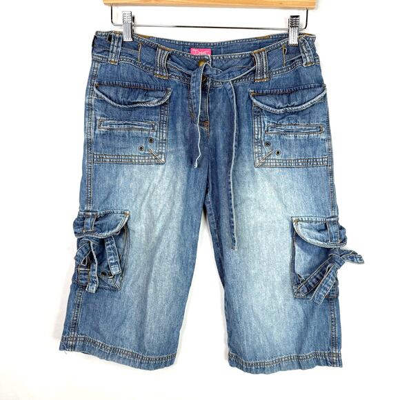 Drew The Limited Y2K Denim Long Cargo Shorts 4 - Picture 1 of 8